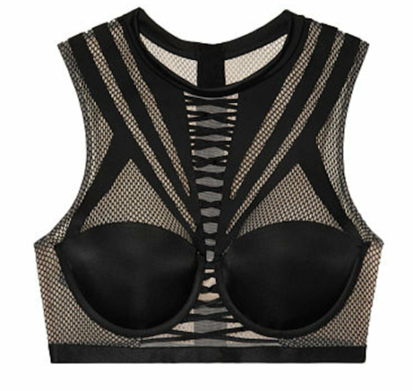 LIMITED EDITION Victoria's Secret x Balmain Paris Strappy High Neck Mesh Bra - Size 36DD