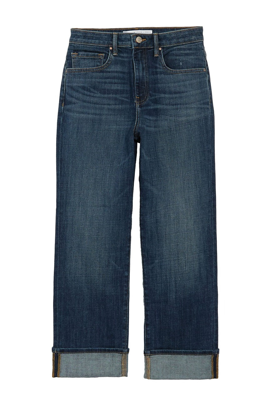 Velvet by Graham & Spencer Jerry High Rise Straight Leg Cuffed Jeans - Size 2