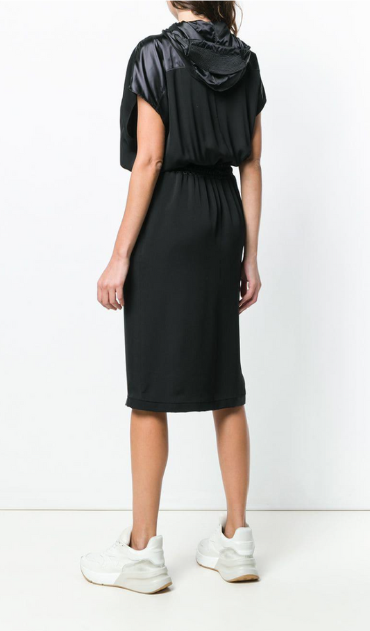 Versace Hooded Logo Blouson Dress