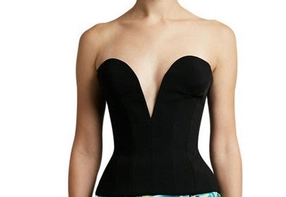 Versace Deep-V Sweetheart Jersey Top - Size 42 IT (6 US)