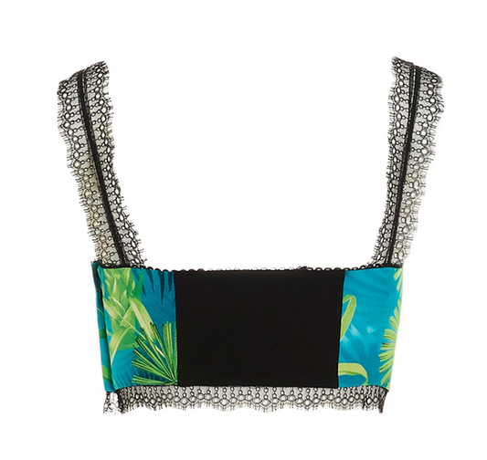 Versace Jungle Print Silk Bralette - Size 44 IT (8 US)