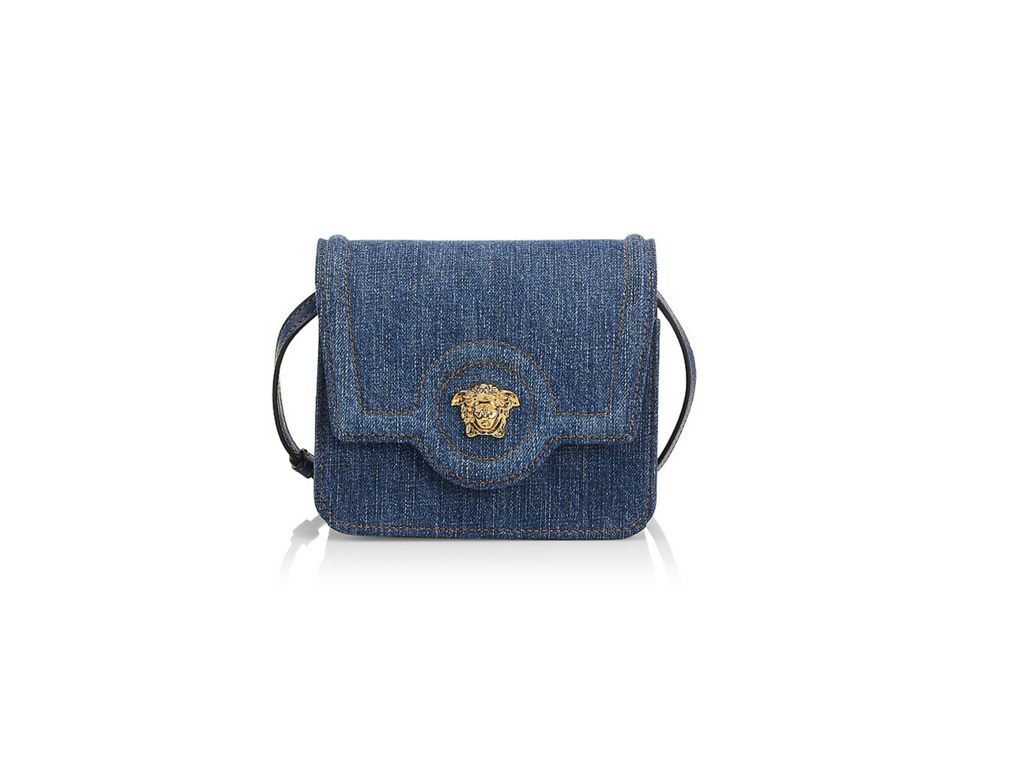 Versace La Medusa Denim Shoulder Bag