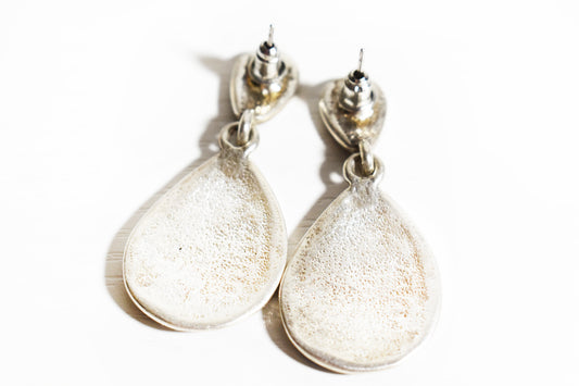 Vintage Blue Metallic Drop Earrings