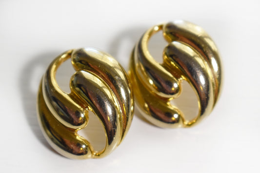 Vintage Elongated Teardrop Oval Earrings