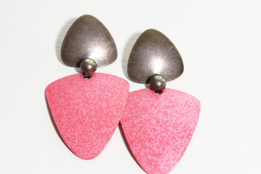 Vintage Guitar Pick Dangle Earrings