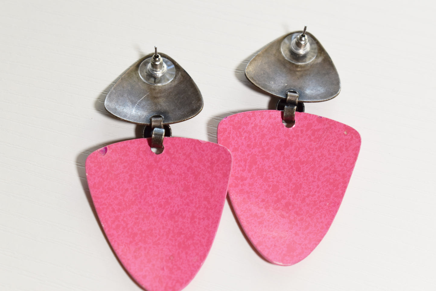 Vintage Guitar Pick Dangle Earrings