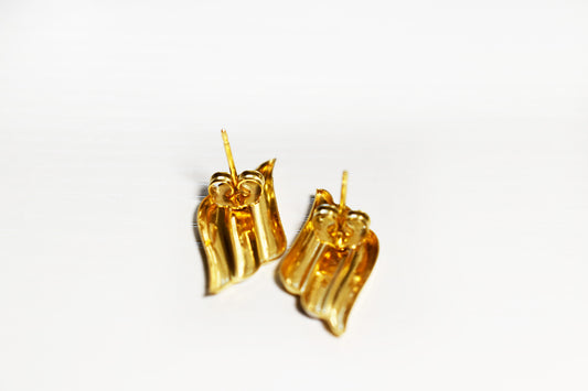 Vintage Ribbed Two-Toned Earrings