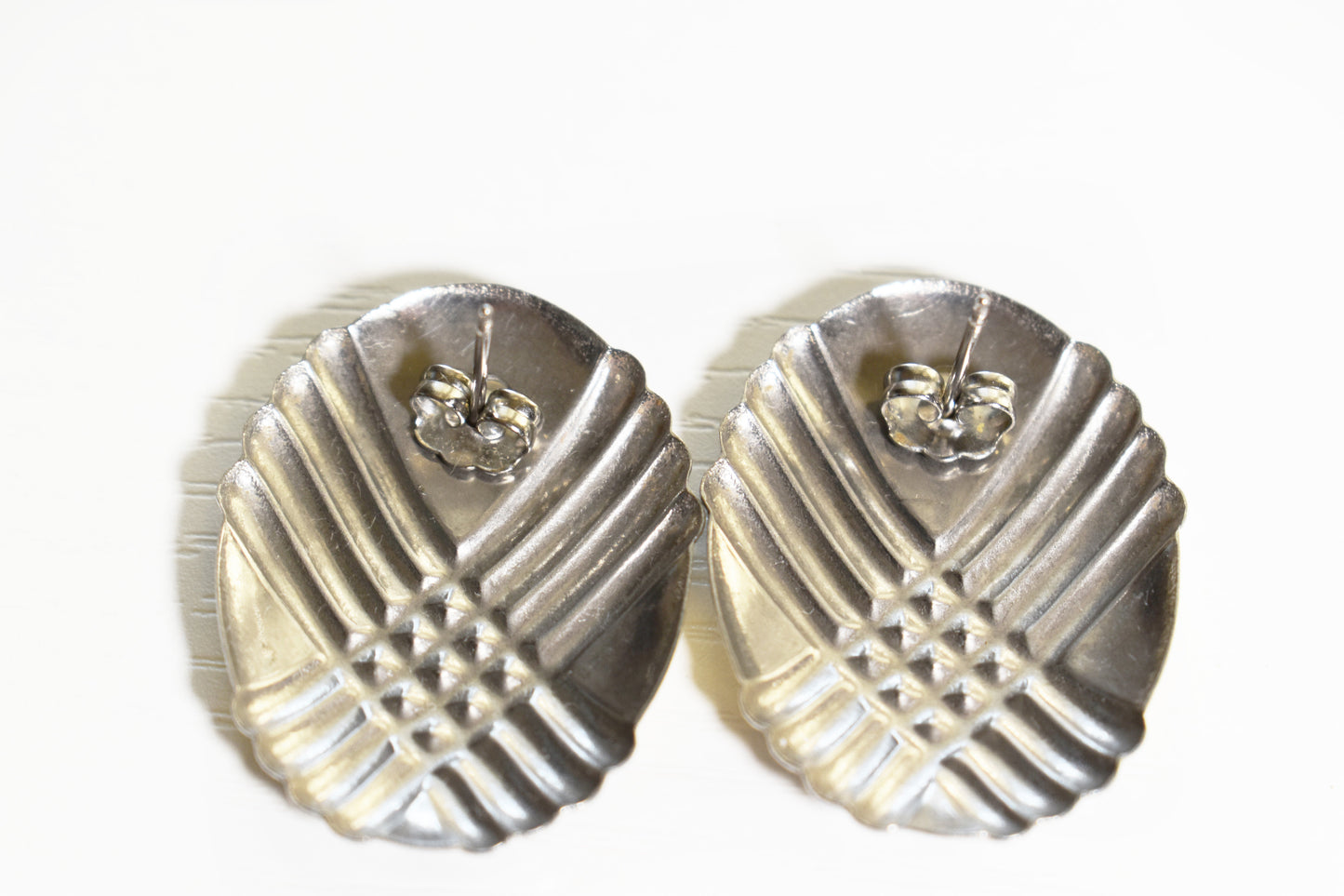 Vintage Simply Whispers Oval Enamel Earrings