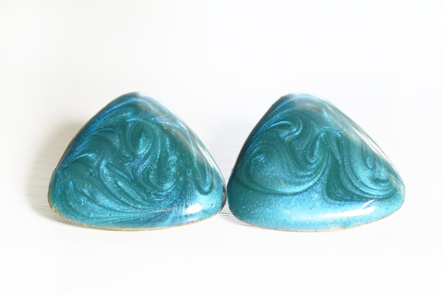 Vintage Triangular Shaped Vibrant Enamel Earrings