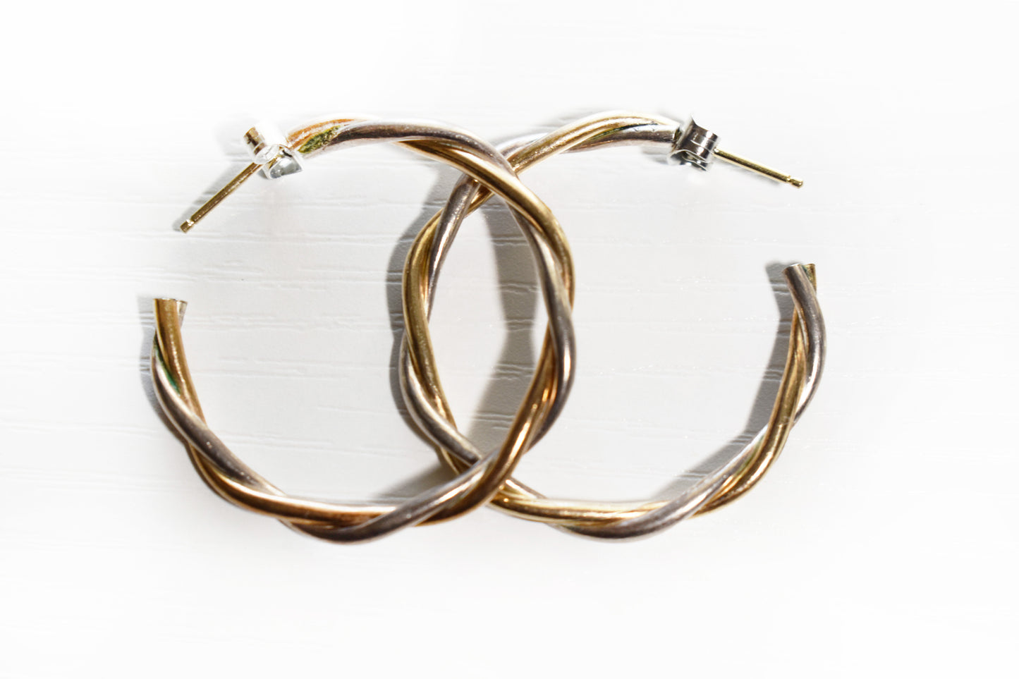 Vintage Two-Toned Twisted Hoops
