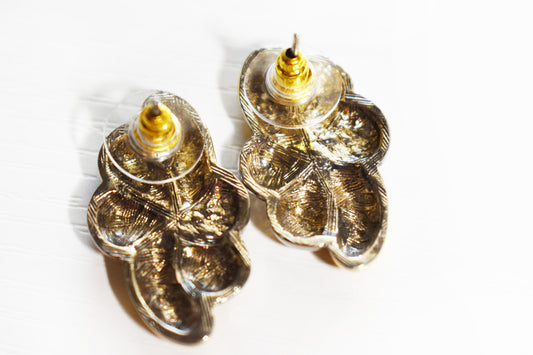 Vintage Elongated Tear Drop Cluster Earrings