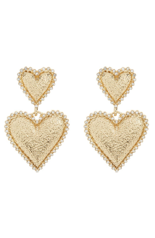 BAUBLEBAR Double Heart Drop Earrings