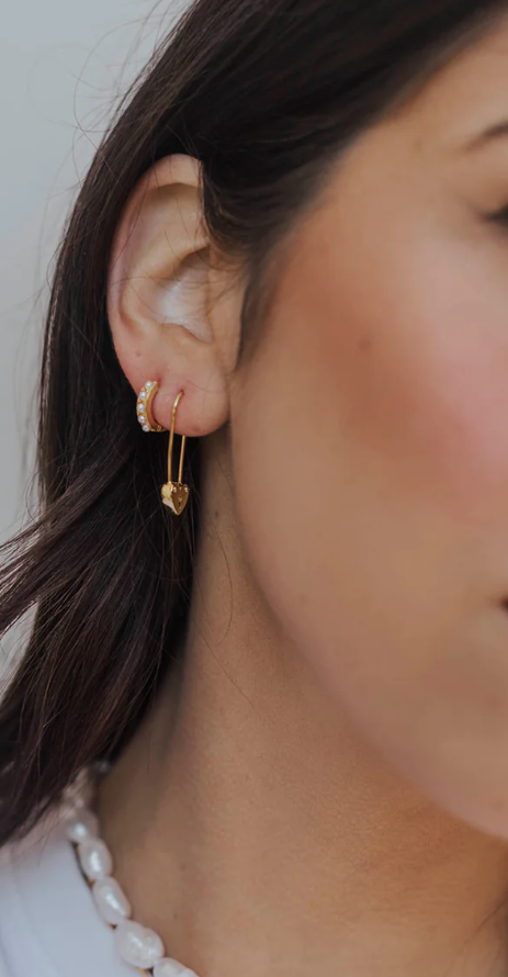 BAUBLEBAR Heart Safety Pin Earrings Dezigner Heaven LLC