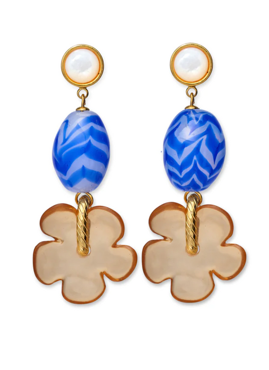 Lizzie Fortunato Mistflower Earrings in Blue Horizon