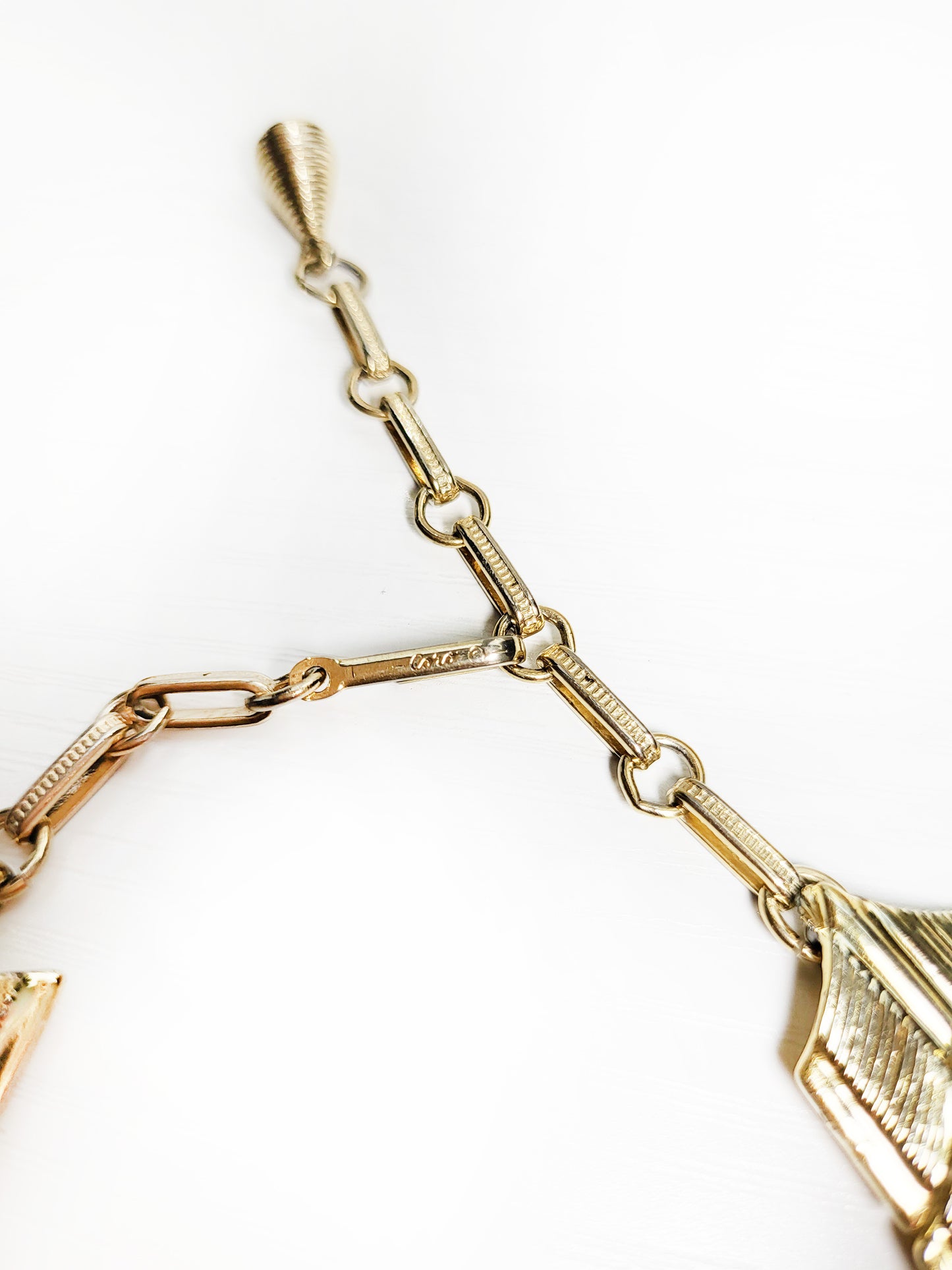 Vintage Coro Gold Toned Chevron Necklace
