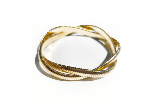 Vintage Tubogas Double Strand Gold Tone Bracelet