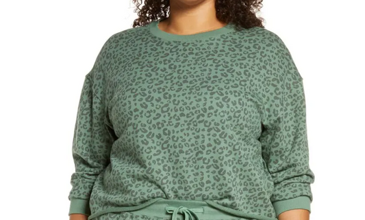 BLANKNYC Cheetah Print Crop Sweatshirt in No Cap