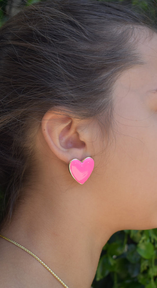 BAUBLEBAR Nellia Neon Pink Heart Earrings