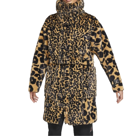 JORDAN Holiday Utility Collection Court-to-Runway Animal Print Convertible Faux Fur Jacket - S (4-6)