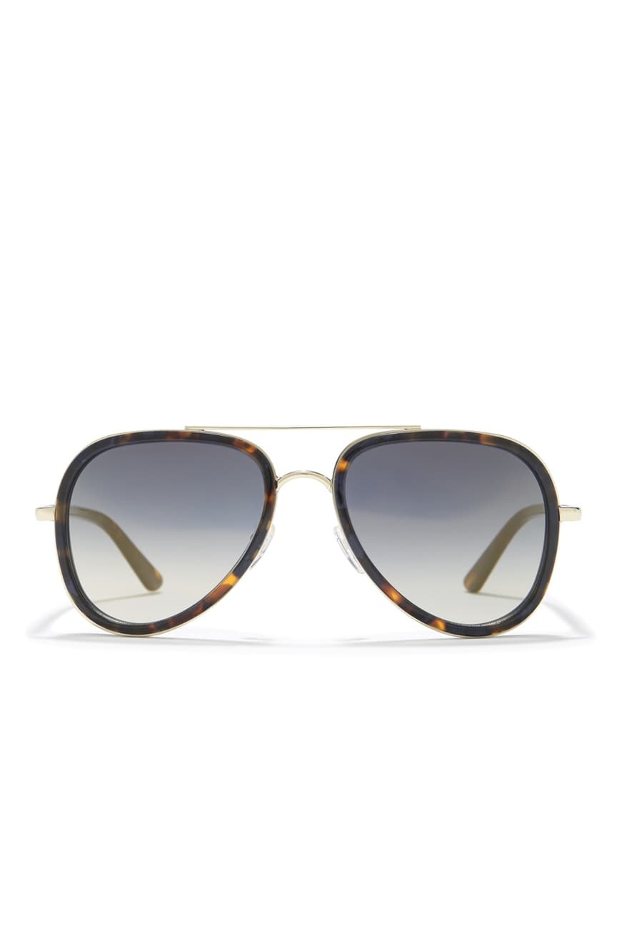 Etro Blue Havana 56mm Aviator Sunglasses