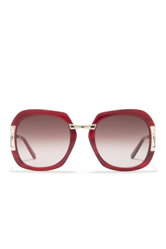 Etro 53mm Striped Bordeaux Rectangle Sunglasses