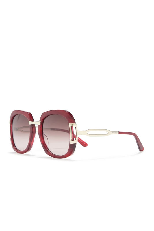 Etro 53mm Striped Bordeaux Rectangle Sunglasses