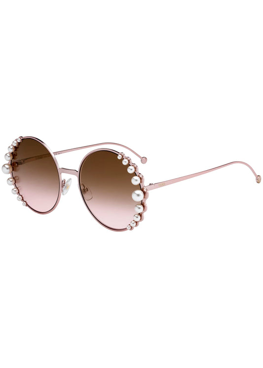 Fendi 58mm Oversized Round Embellished Sunglasses