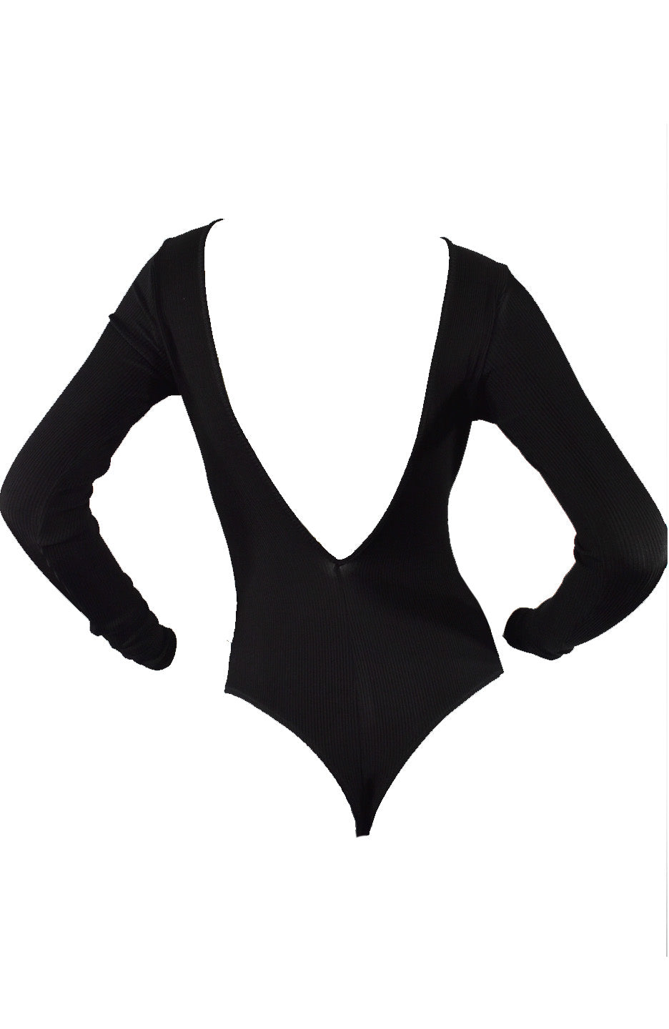 Goldsign The Rib Deep V Back Bodysuit - Size XS