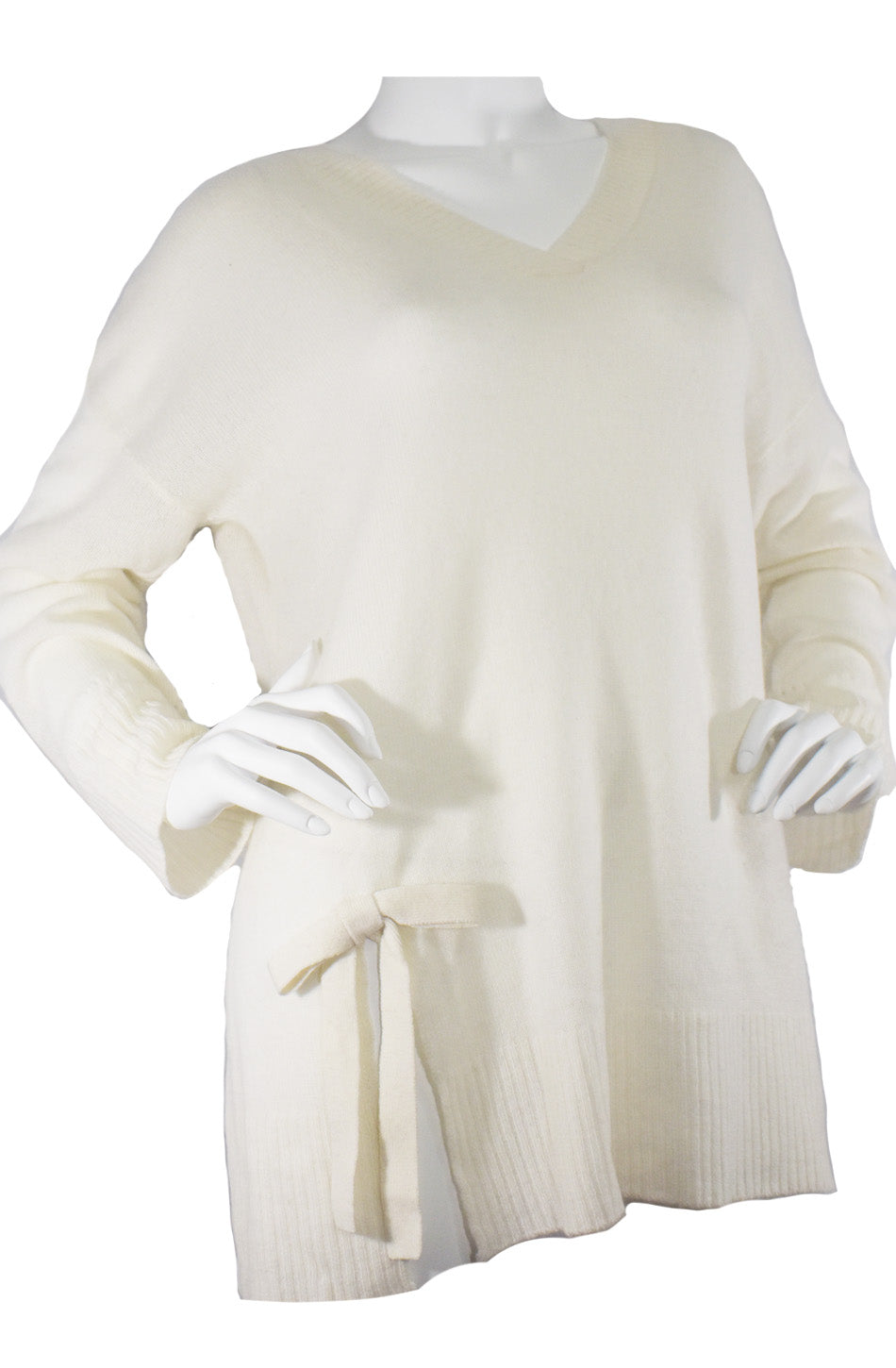 In Cashmere Bow Detail Cashmere Sweater- Size L
