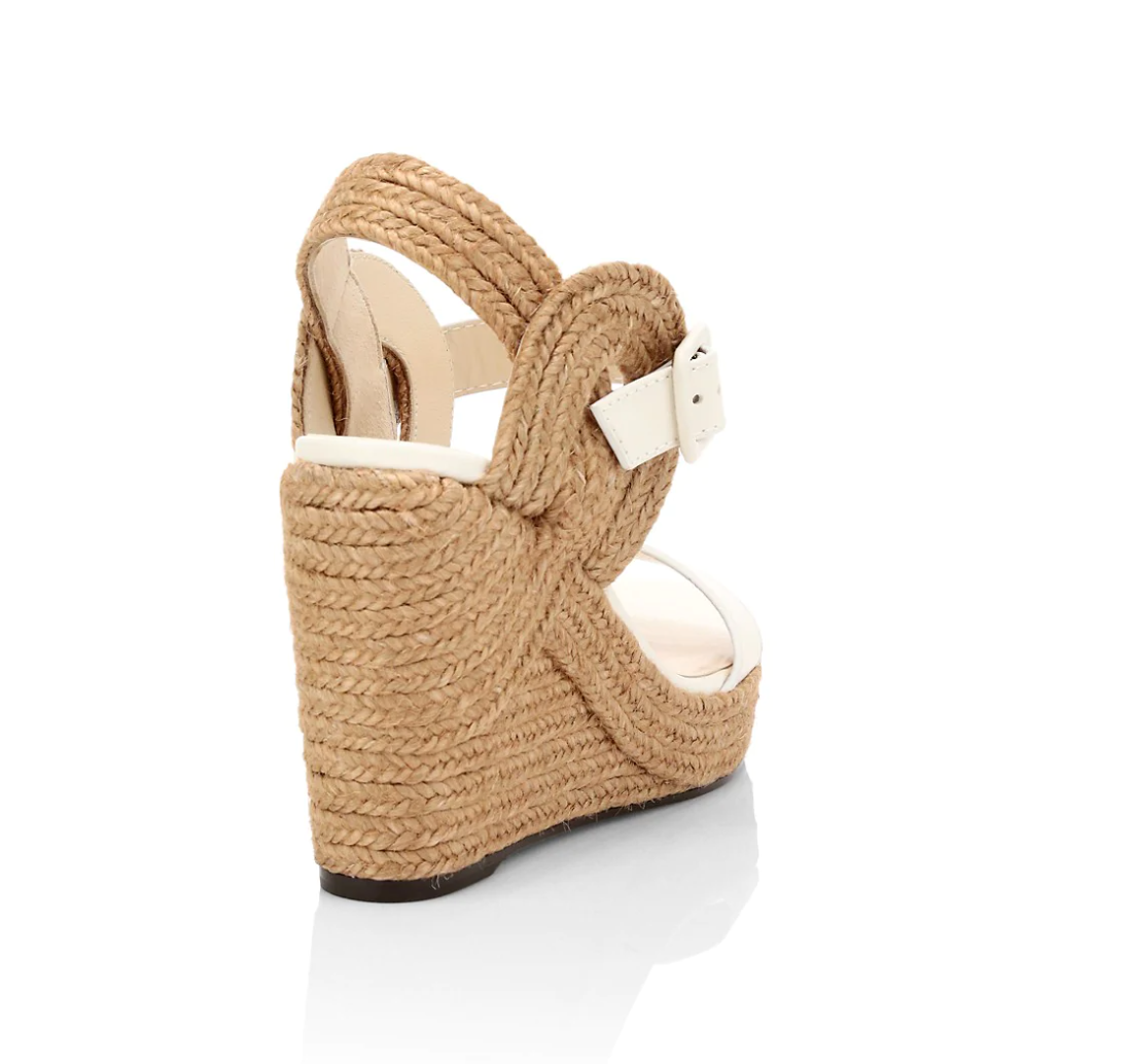 Jimmy Choo Delphi Leather Espadrille Wedge Sandals - Size 39.5 EU/ 9.5B US