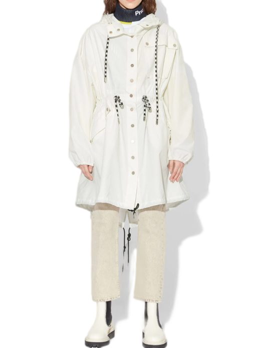 Proenza Schouler White Label Crinkle Drawstring Waist Coat - Size M