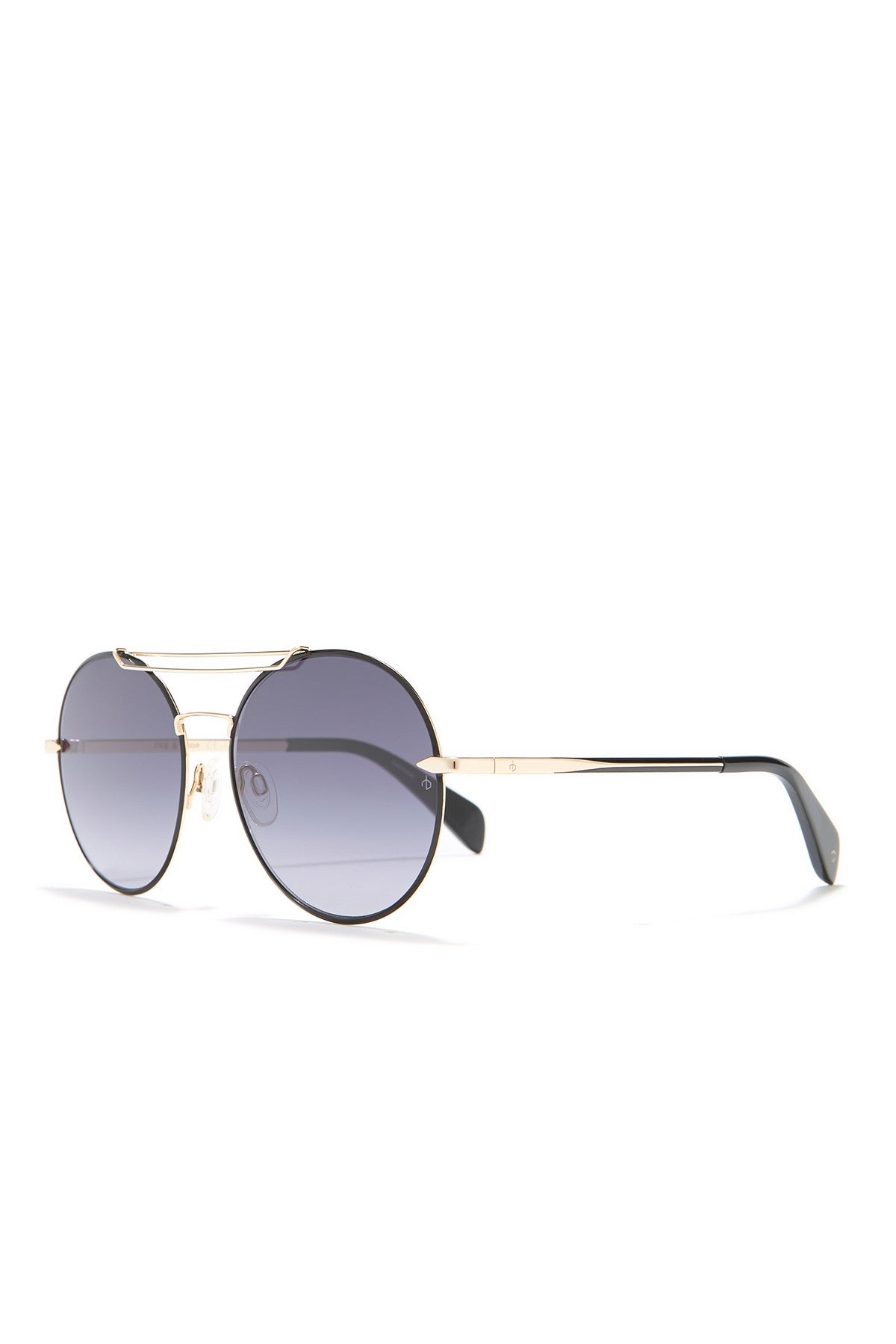 rag & bone Black and Gold Sunglasses Amazon.com: rag & bone Round Sunglasses RNB1011S RHL9O Black  main image 3