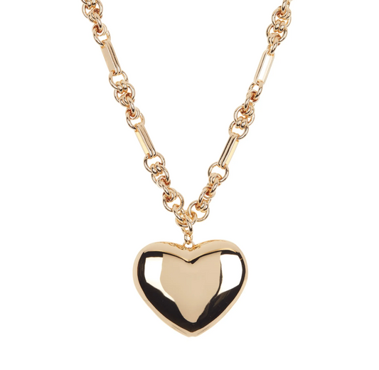 Rebecca Minkoff Puffy Metal Heart Pendant Necklace