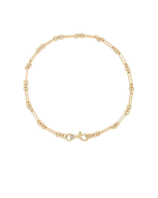 Rebecca Minkoff Gold Plated Brass Signature Dog Clip Chain Necklace