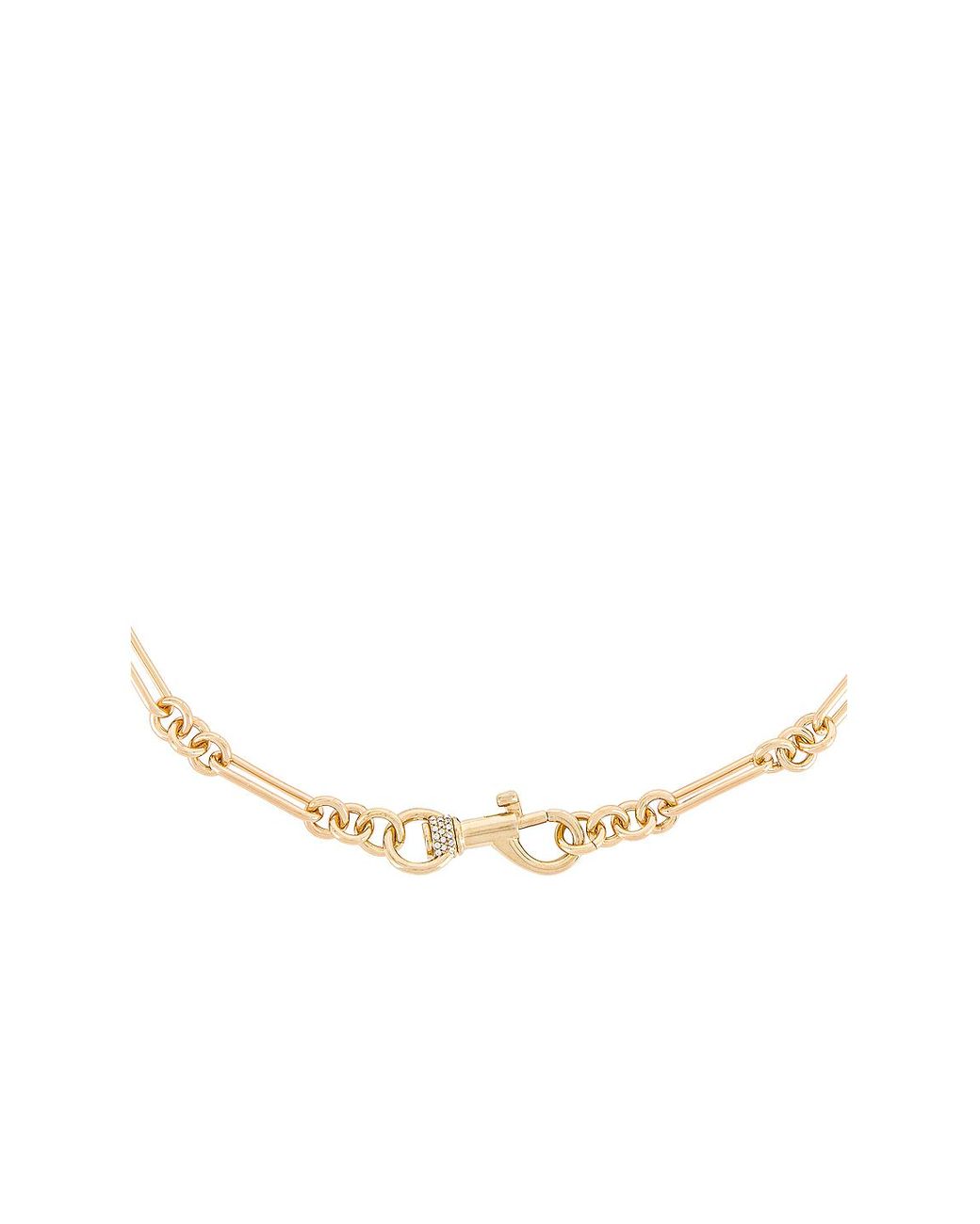 Rebecca Minkoff Gold Plated Brass Signature Dog Clip Chain Necklace