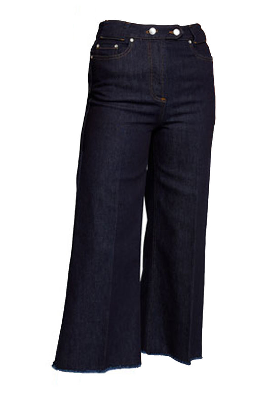 REDValentino High-Rise Cropped Raw-Edge Denim Pants - Size 4