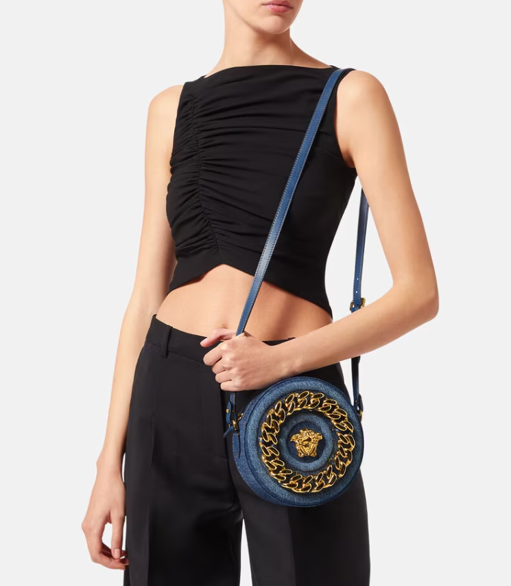 Versace La Medusa Round Crossbody Bag for Women