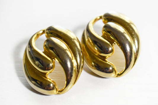 Vintage Elongated Teardrop Oval Earrings
