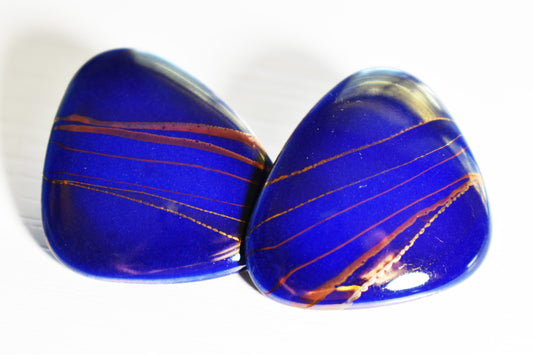 Vintage Faux Hawk Eye Triangular Earrings