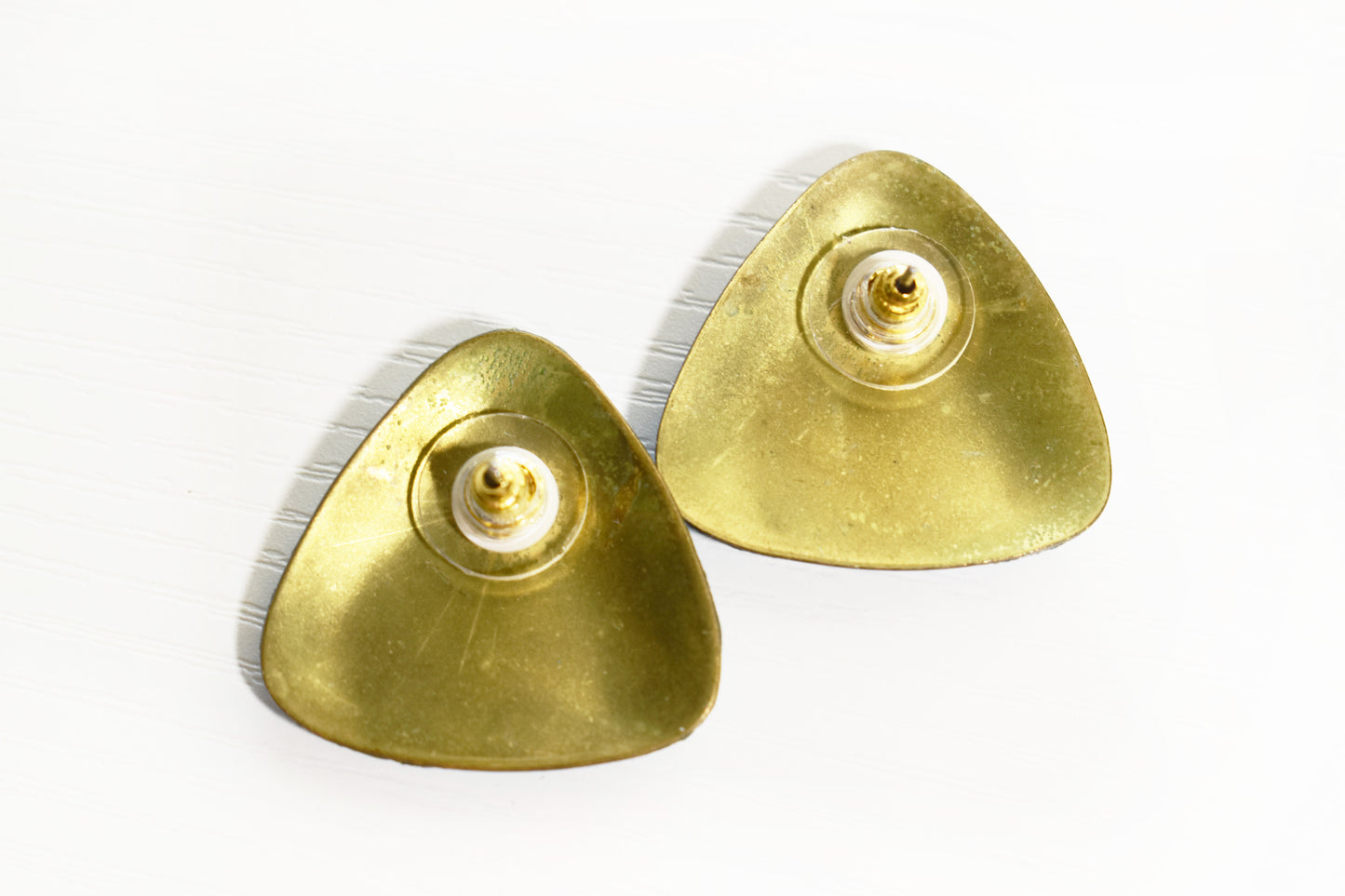 Vintage Triangular Shaped Vibrant Enamel Earrings