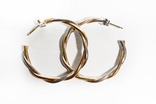 Vintage Two-Toned Twisted Hoops